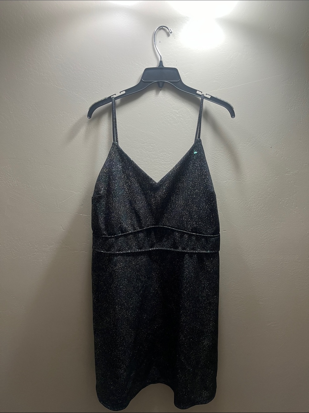Monteau Black Shimmer V-Neck Slip Dress